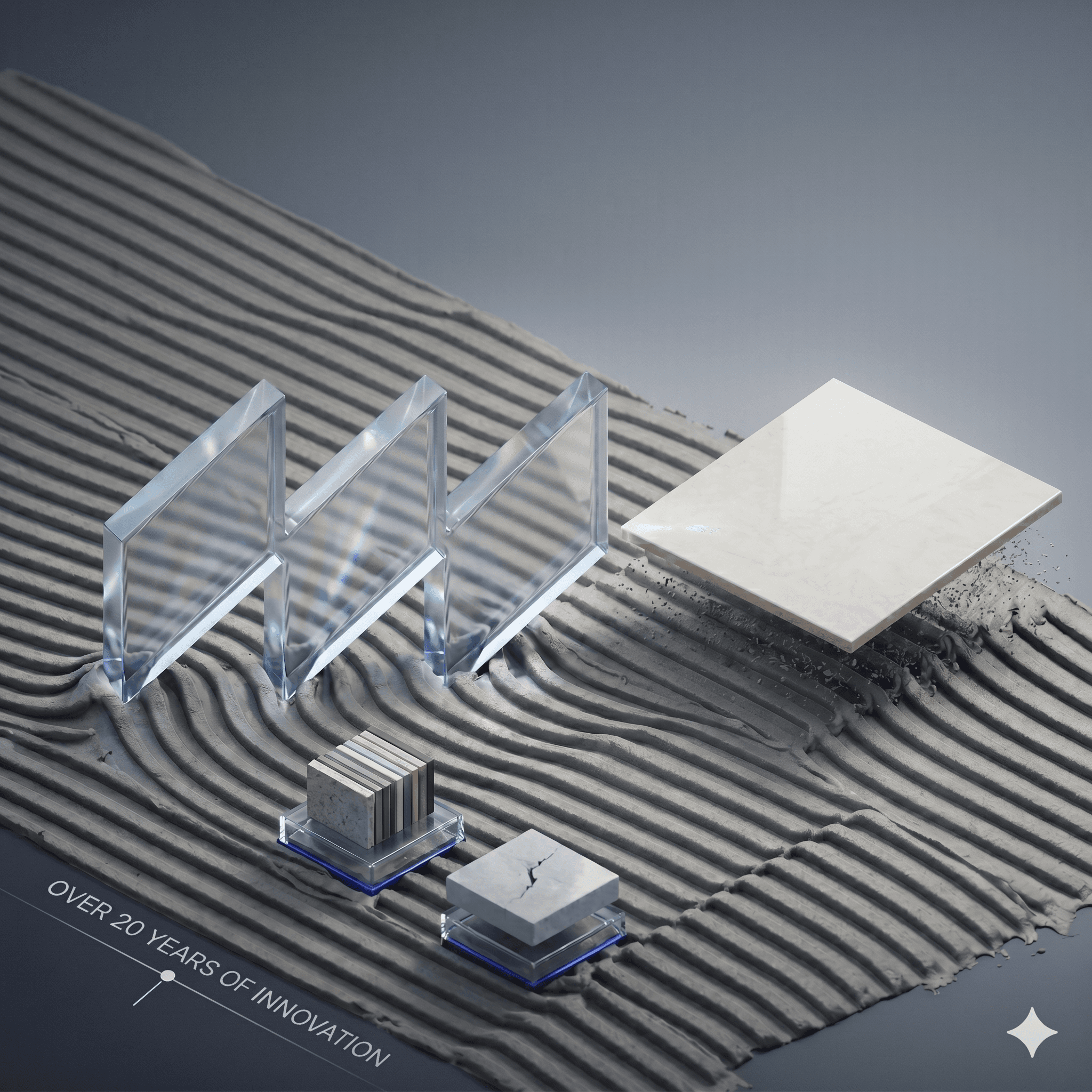 Industrial tile and adhesive application